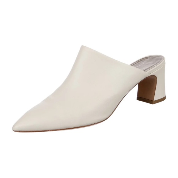 AGL Mule Heels Women size (9) 39.5 Off White Leather Pointed Toe Slide Shoes - Picture 9 of 9